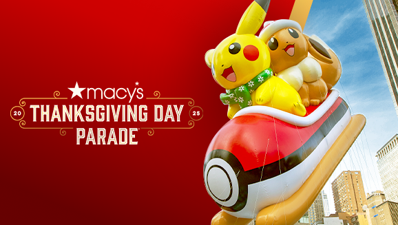 Pikachu and Eevee Soar Through the City in the 99th Macy's Thanksgiving Day Parade | Pokemon.com Pikachu and Eevee Soar Through the City in the 99th Macy's Thanksgiving Day Parade | Pokemon.com