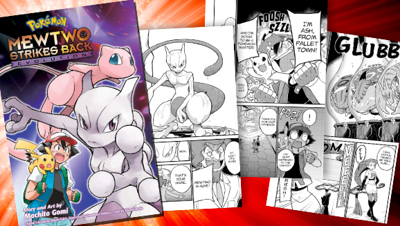 Mewtwo and Mew Battle in the Pokémon: Mewtwo Strikes Back—Evolution Manga