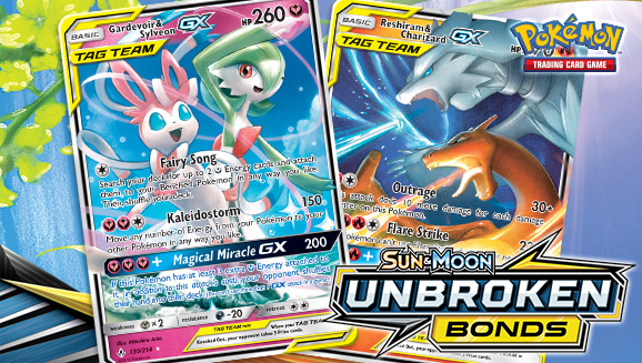 See the TAG TEAM cards from the latest Pokémon TCG expansion, Sun & Moon—Unbroken Bonds