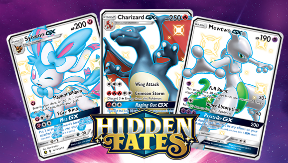 Shiny Pokémon and Rare Secret Cards from Pokémon TCG: Hidden Fates