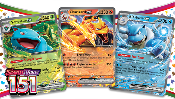 Venusaur, Charizard, and Blastoise Power Our Pokémon TCG: Scarlet & Violet— 151 Triple Play