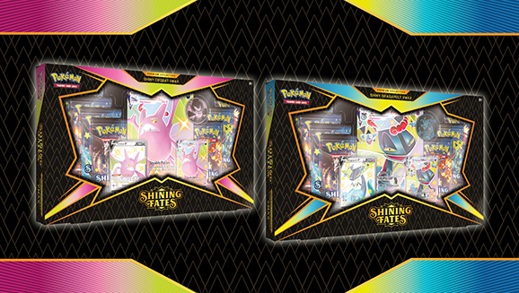 Pokémon TCG: Shining Fates Premium Collection—Shiny Crobat VMAX and Pokémon TCG: Shining Fates Premium Collection—Shiny Dragapult VMAX