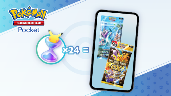 Get 24 Pack Hourglasses by Celebrating Pokémon TCG Pocket in Stores