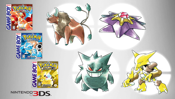 Classic Pokemon Red, Blue and Yellow coming to 3DS Virtual Console