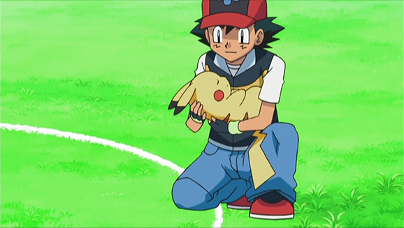 Pokemon Pikachu and Pokemon Trainer Ash Use the Kalos Pokedex and
