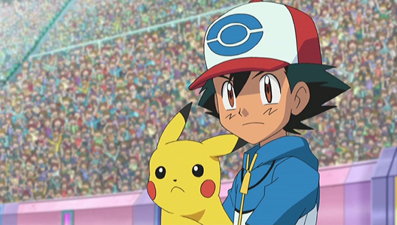 Pokemon Pikachu and Pokemon Trainer Ash Use the Kalos Pokedex and