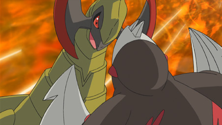 Iris and Excadrill against the Dragon Buster!